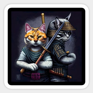 Samurai cat. Cat samurai Sticker